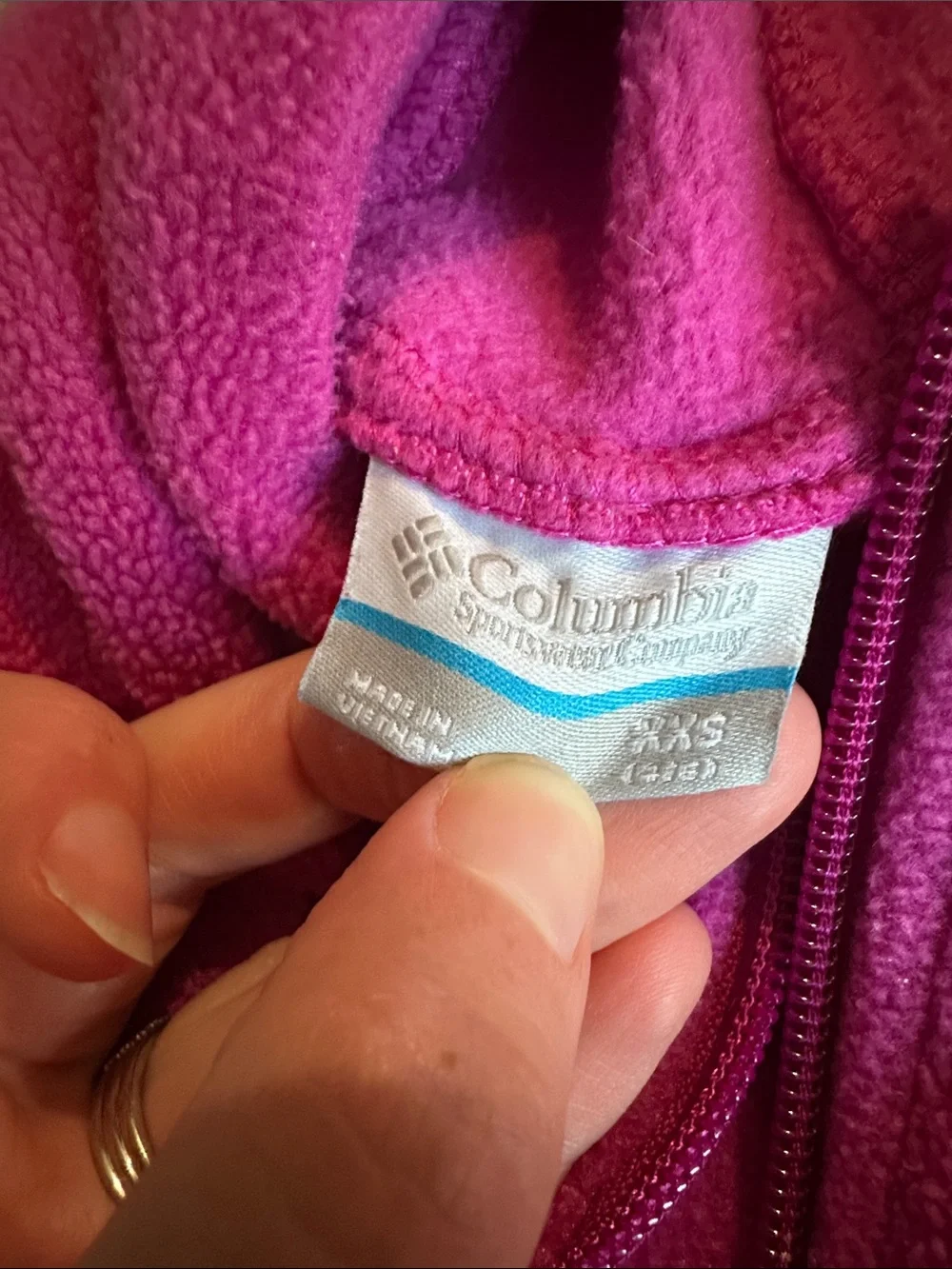 Columbia Magenta Hooded Fleece Jacket